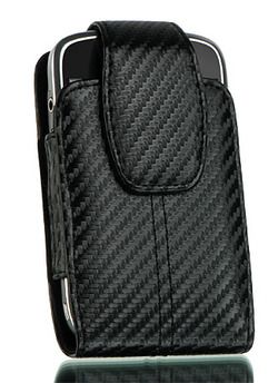 Apple iPhone 5 Black Carbon Fiber Leather Pouch Holster Fit Hard Cover 
