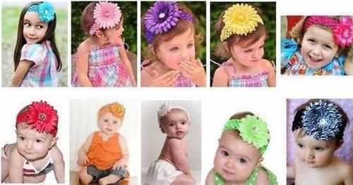 Baby Girl Boy Toddler Daisy Flower Crystal Diamante Headband Hairband 