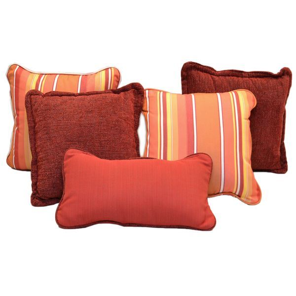 BAYLINER 345827/345828 AVANTI RED MANGO 5 PIECE THROW BOAT PILLOW (SET 