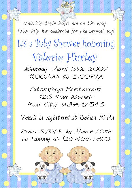 12 personalized baby shower invitations twins