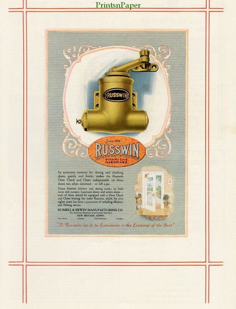 1924 Russwin Door Check and Closer Automatic Memory Ad