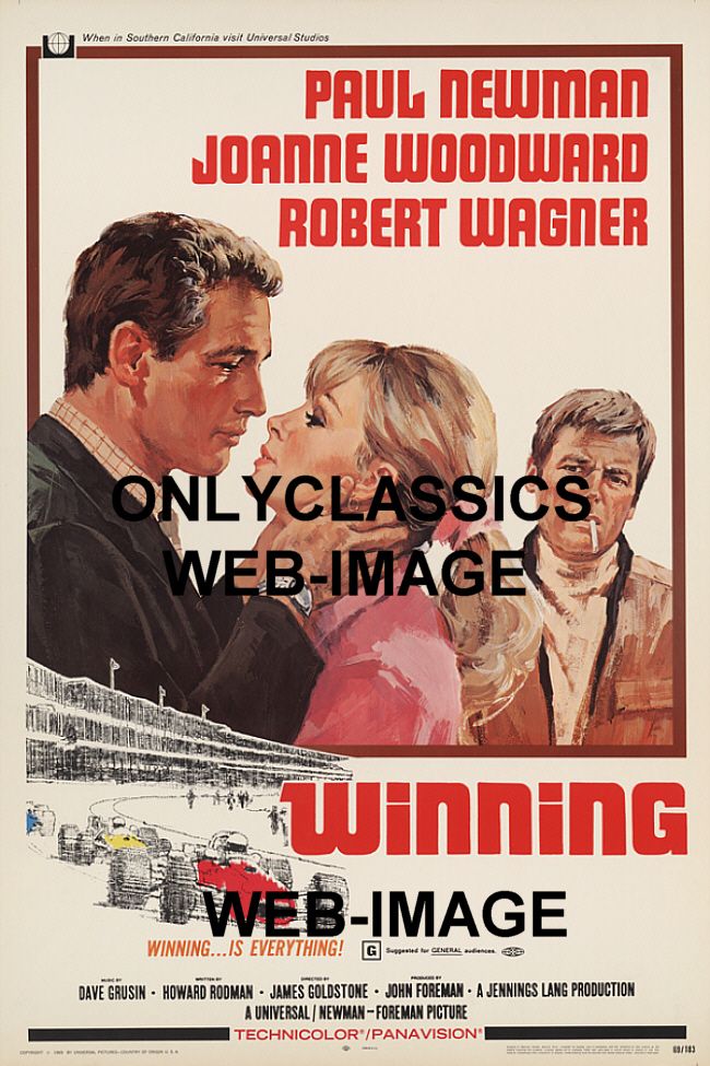 1969 Winning Movie Poster Indy 500 Auto Racing Newman