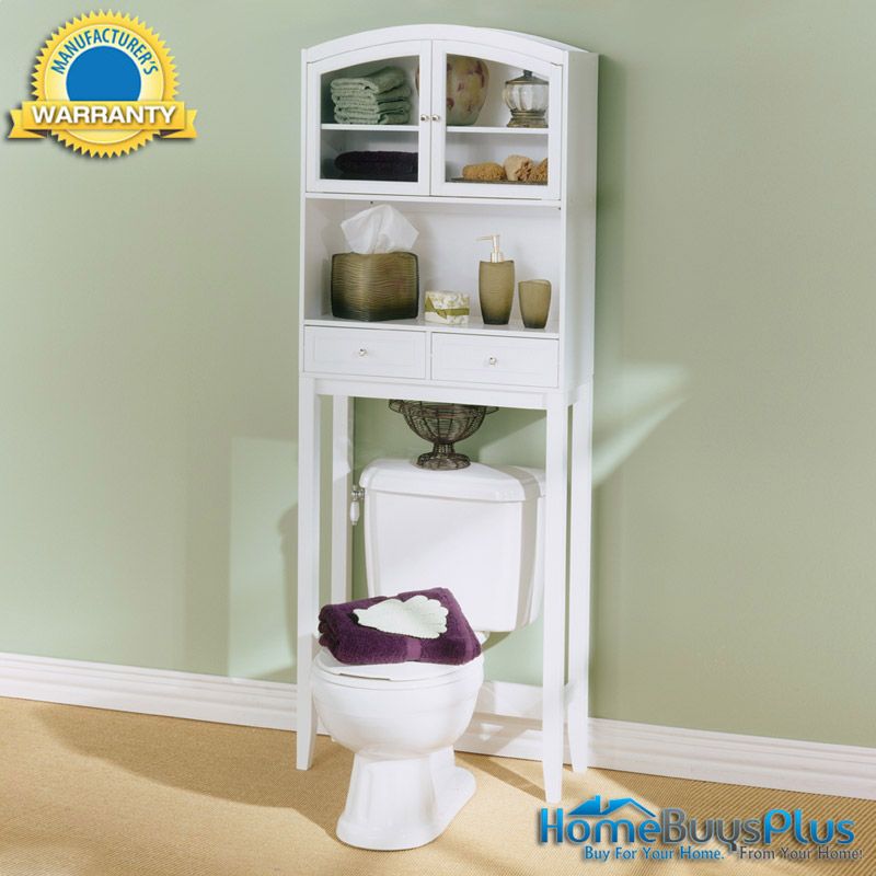 White Bathroom Furniture Storage Towel Cabinet Spacesaver