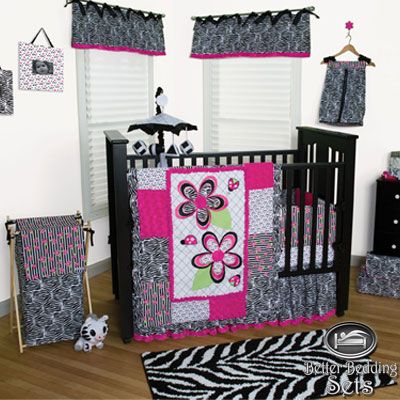 Baby Girl Kid Pink Black White Zebra Print for Crib Nursery Blanket 