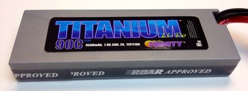 Titanium 4500mAh, 7.4v, 2s, 50C Deans, Racing Li Po Battery