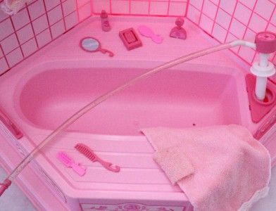 Barbie Bathtub Shower Water Really Flows Furniture Sweet Roses Beauty 
