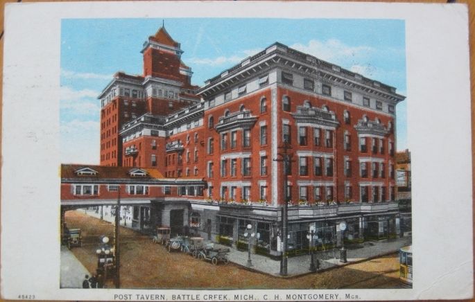 1927 Postcard Post Tavern Battle Creek Michigan MI