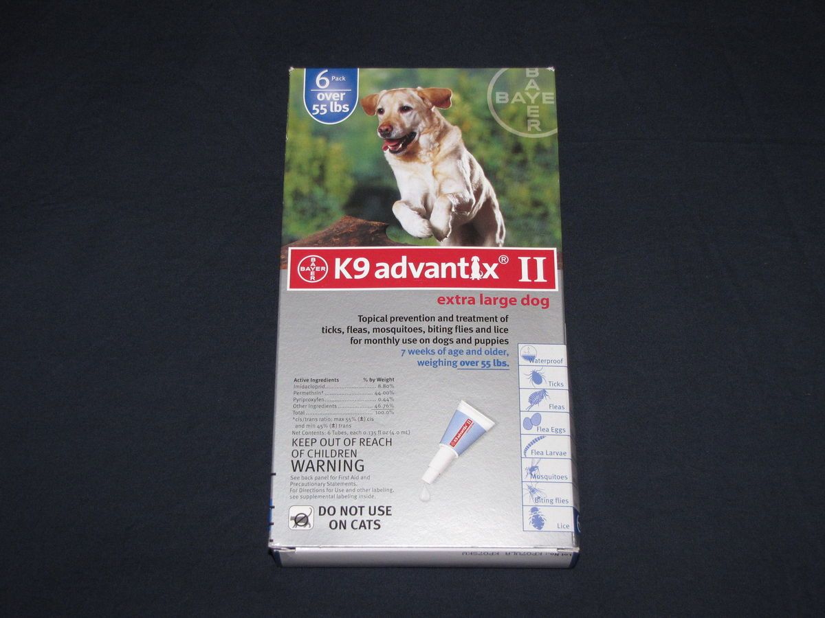 Bayer K9 Advantix II for Extra Large Dogs 55 lbs Over 6 Pack