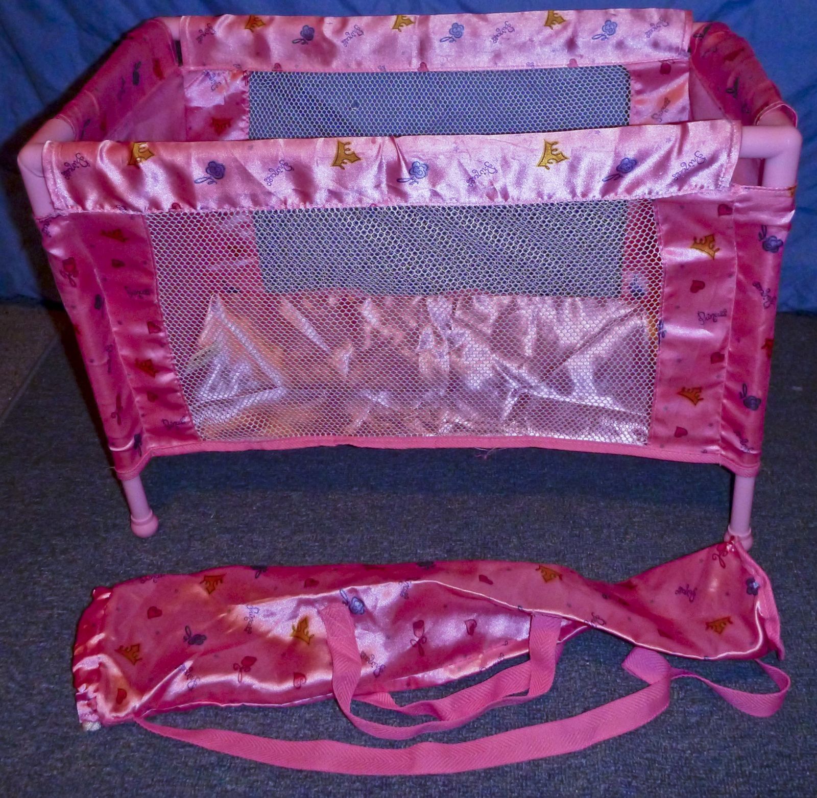  Princess Baby Doll Furniture Lot Swing Highchair Playpen Carrier 