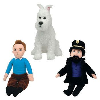 Ty Beanie Babies The Adventures of Tin Tin Set of 3 Tin Tin Snowy 