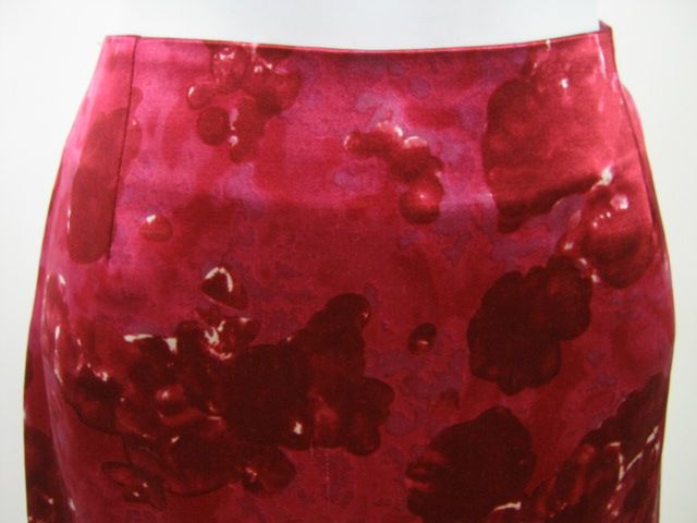 Luisa Beccaria Magenta Silk Floral Staight Skirt Sz 42