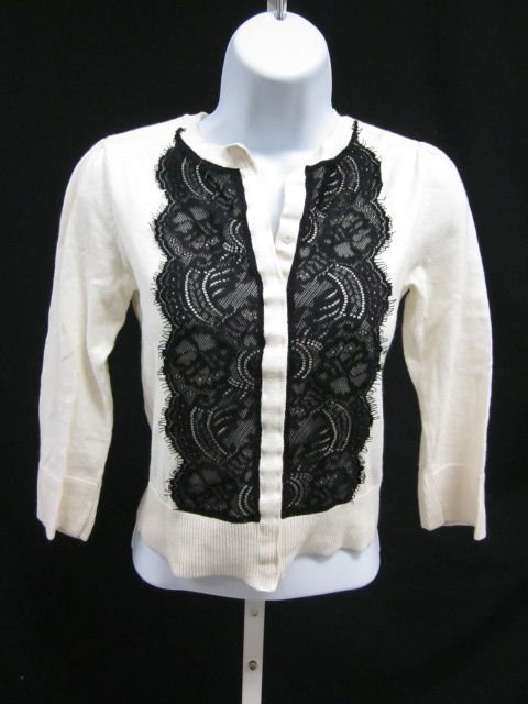 Behnaz Sarafpour for Target Ivory Black Lace Cardigan S