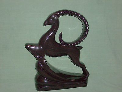 ROYAL HAEGER ART DECO BLACK ANTELOPE / LEAPING GAZELLE BEAUTIFUL SLEEK 