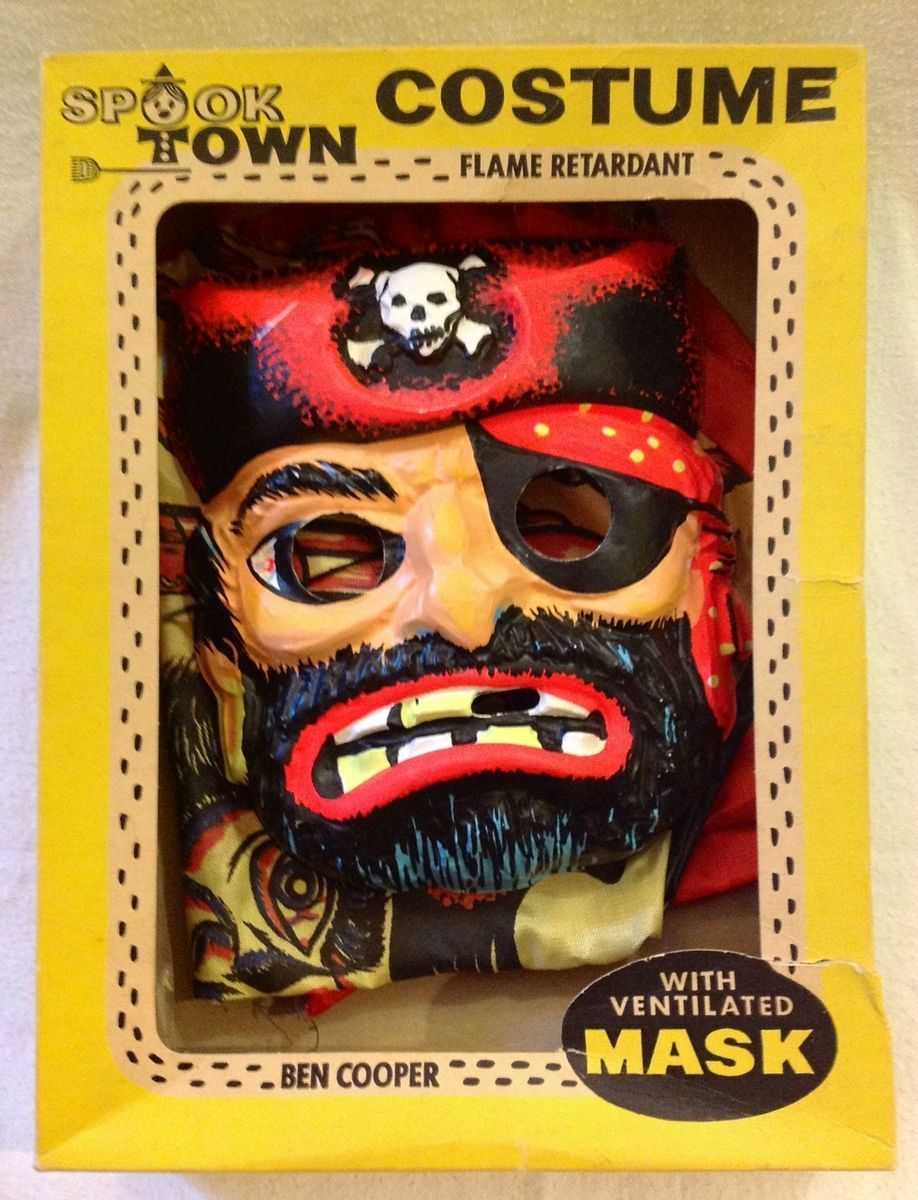 Ben Cooper Spook Town Pirate Mask and Costume 1964