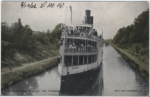   ST GEORGES DE Steamer Penn to BETTERTON MD 1906 Delaware Postcard PZsb