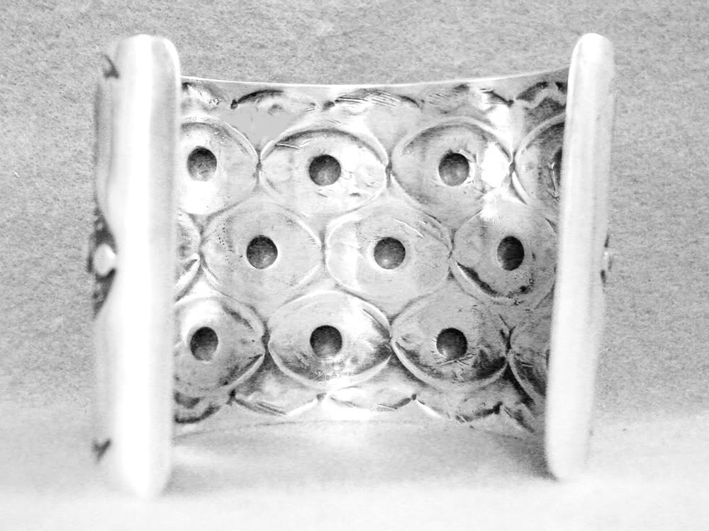   Bracelet Sterling Silver Stamped Huge Repoussé Navajo Emerson Bill