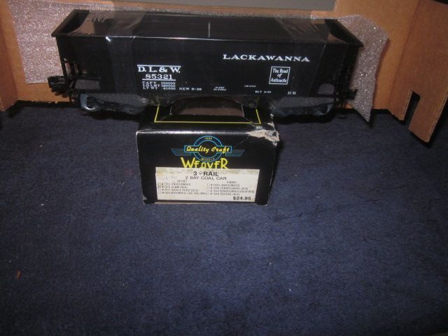 WEAVER #1016 DL&W LACKAWANNA 3 RAIL 2 BAY COAL CAR HOPPER #85321 MIB # 