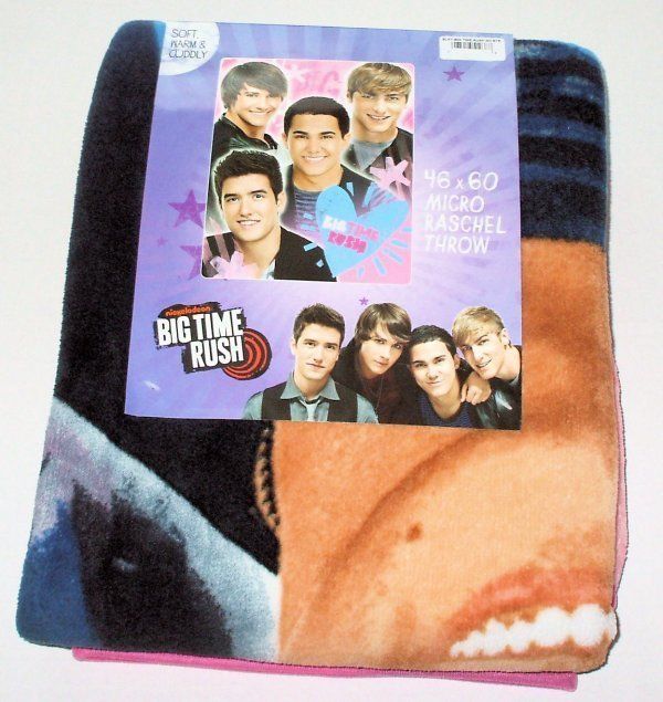 New 2012 Release Go Big Time Rush Blue Heart Blanket 46 x 60 Micro 