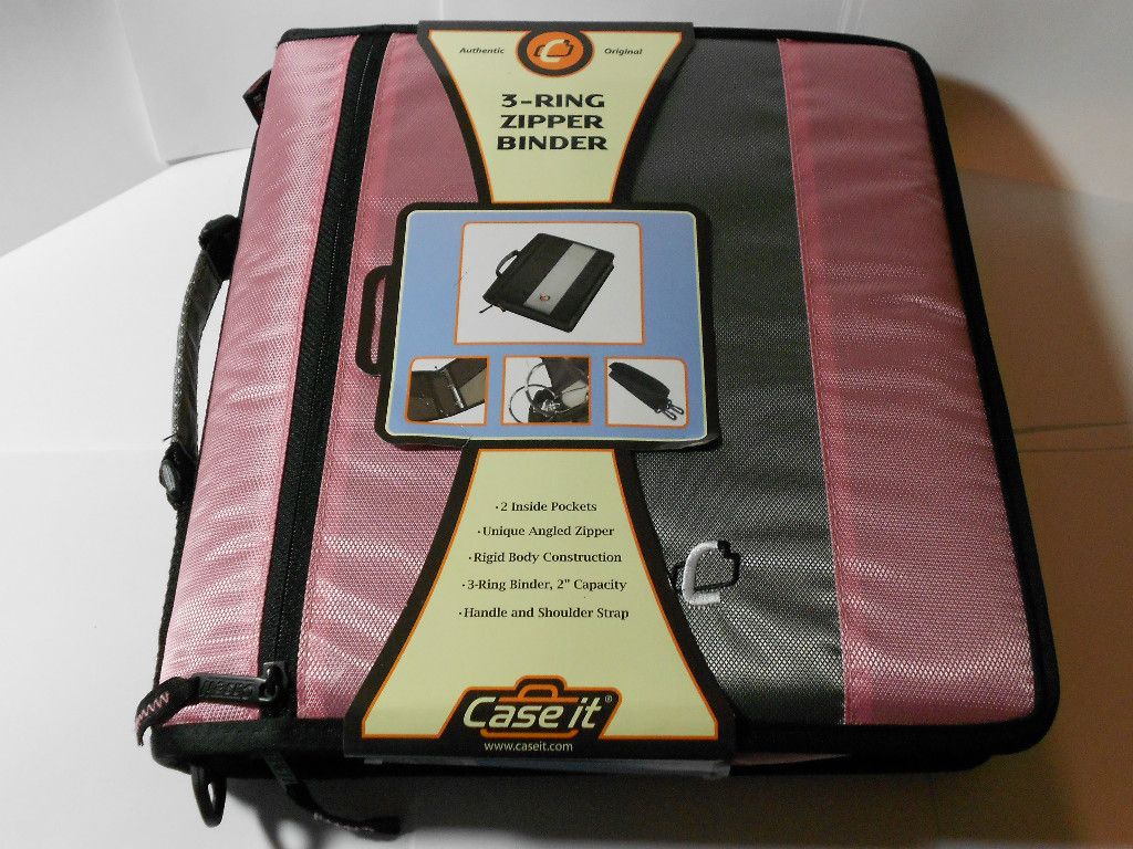 Pink Case It 3 Ring Zipper Binder 2 Capacity Model D 250