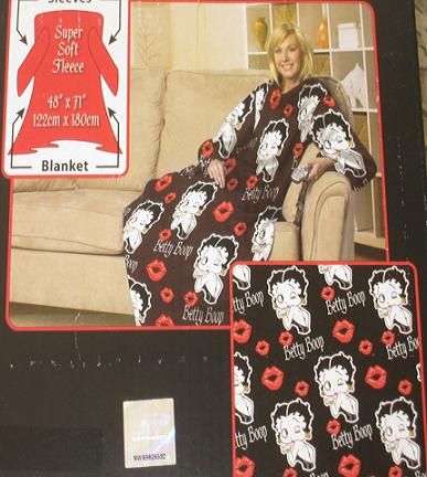 New Betty Boop Fleece Comfy Throw Snuggie Blanket Sleeves Classic 