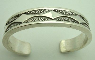   Silver Heavy Cuff Bracelet Bill Emerson Navajo Native American