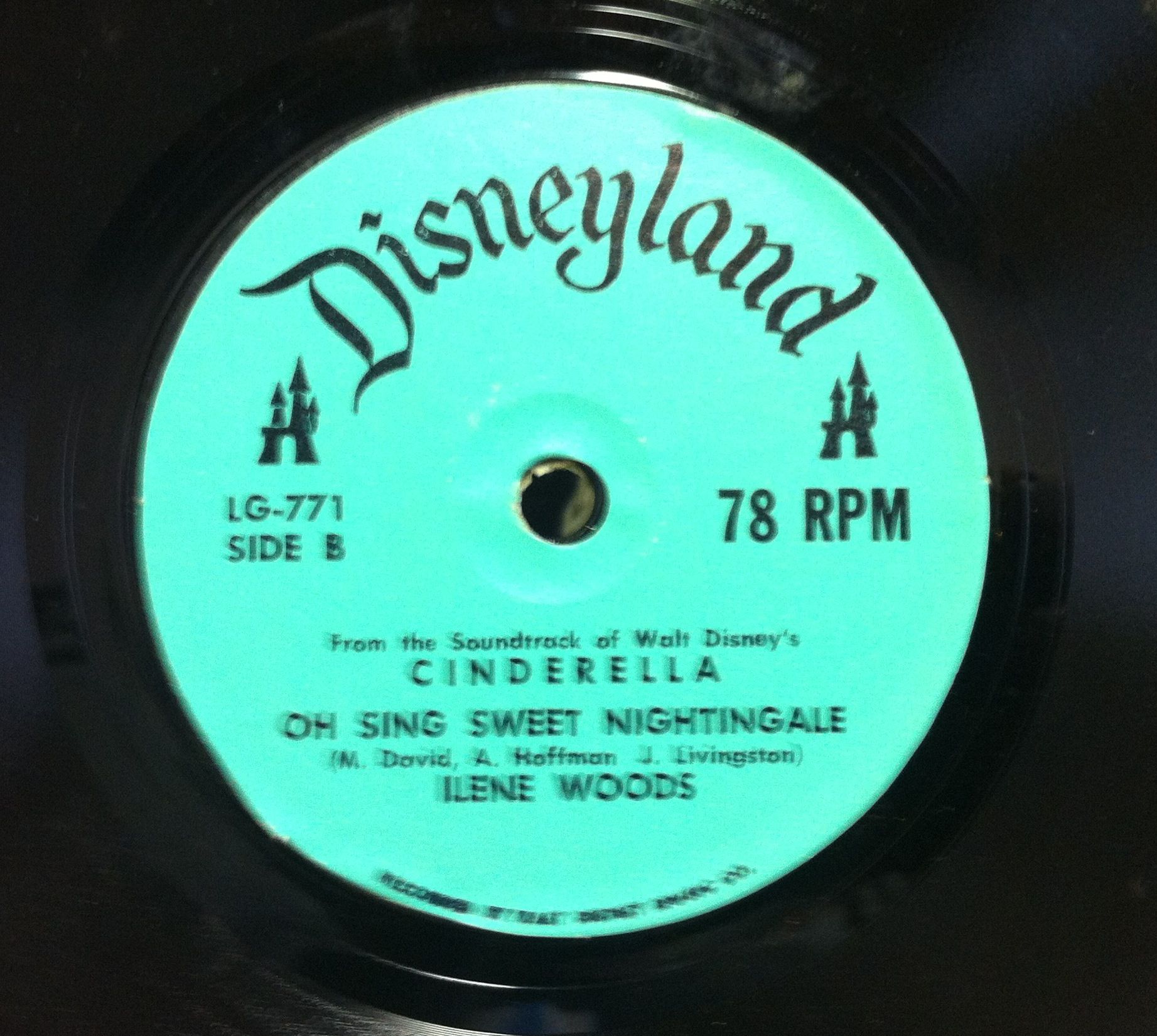   Disney 6 78 Rpm 1962 CINDERELLA bibbidi bobbidi boo 7 VG+ LG 771