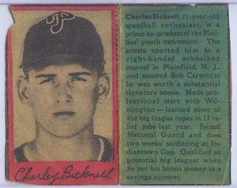 1949 Philadelphia Bulletin Charlie Bicknell Phillies