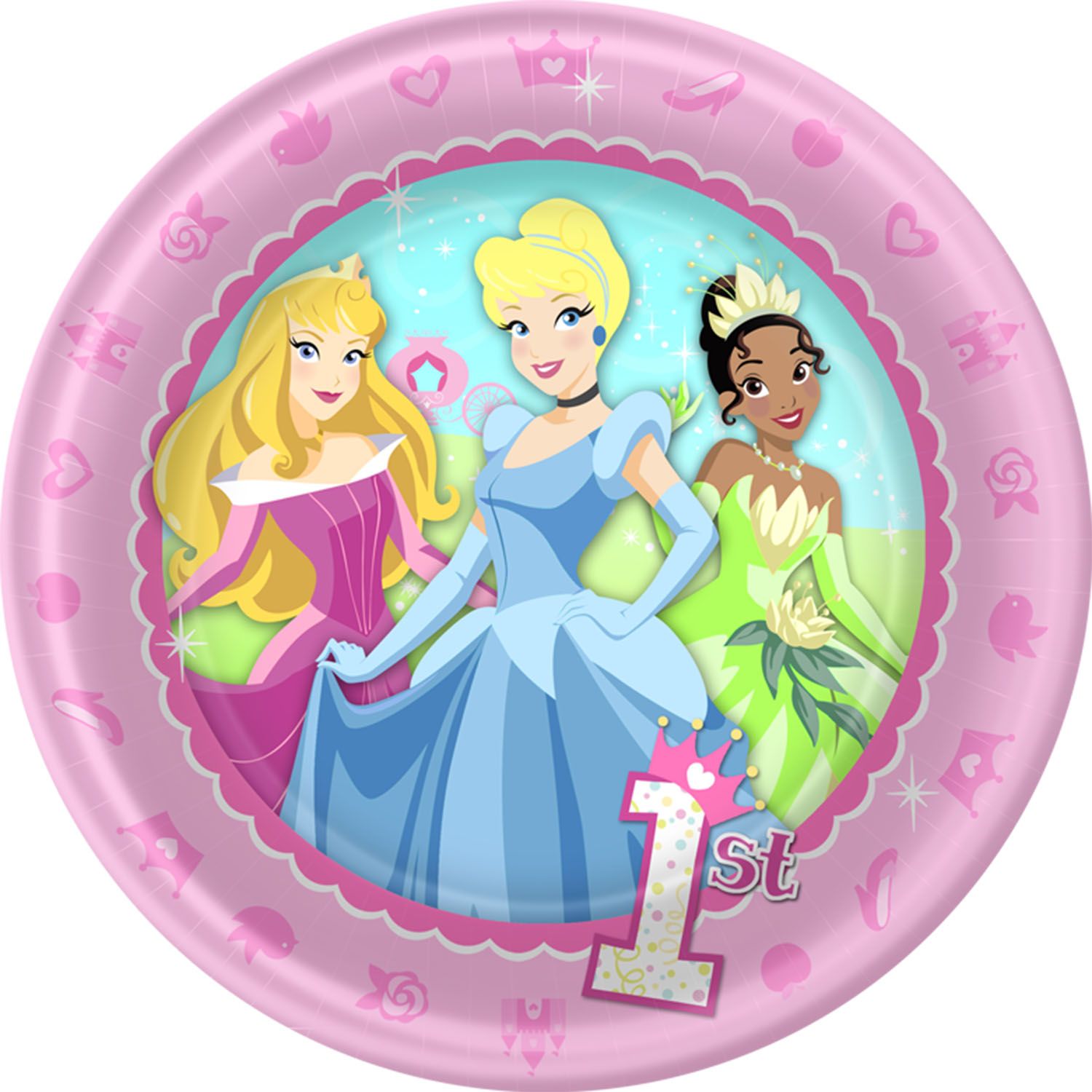 Disney Princess First Birthday Party Set 16 Dessert Plates Beverage 