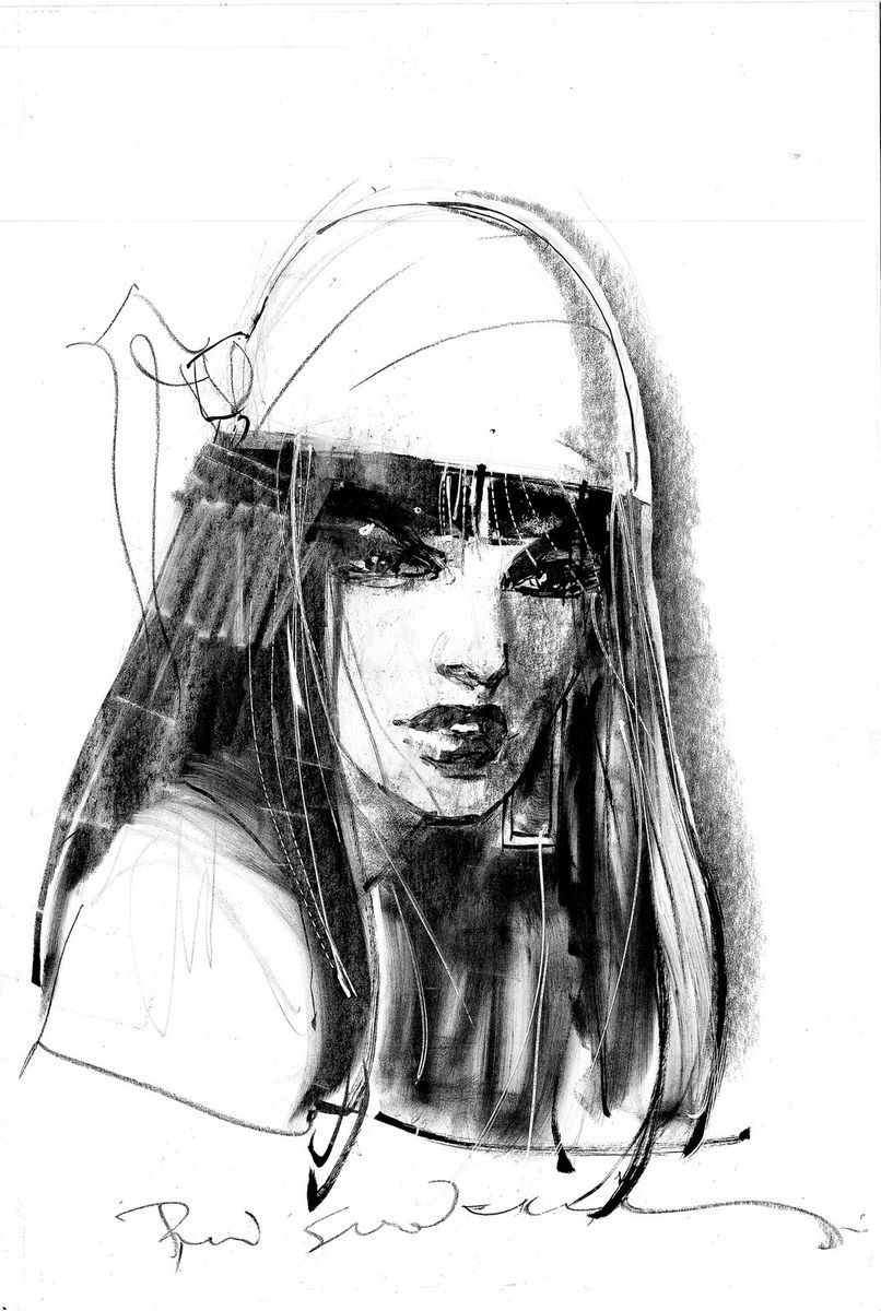 Sienkiewicz Bill Elektra Hard Sketch Original Art