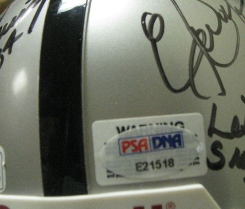 Oakland Raiders Multi 9 Signed Mini Helmet PSA DNA