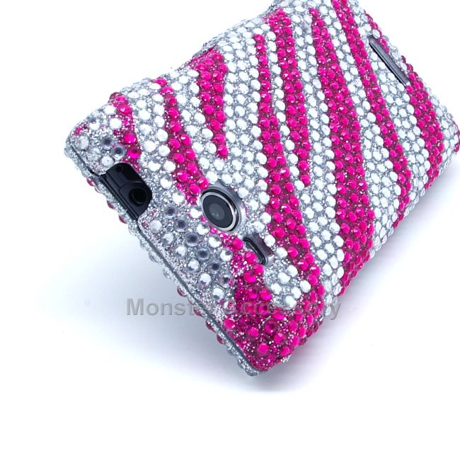 LG Lucid 4G VS840 Case For Verizon   Pink Zebra Bling Hard Cover