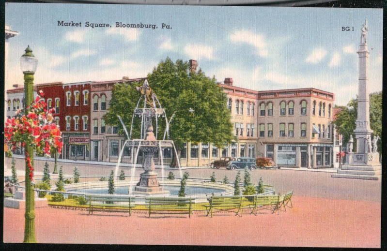 Bloomsburg PA Market Square Civil War Monument Fountain