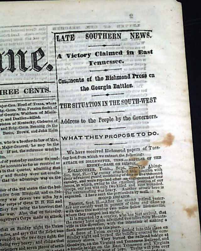 Battle of Blountville Tenneessee TN Georgia Battles 1863 Civil War Old 