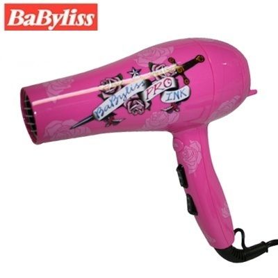 NEW Babyliss PRO INK Hair Blow Dryer Pink 2000W Ionic Nano Titanium 