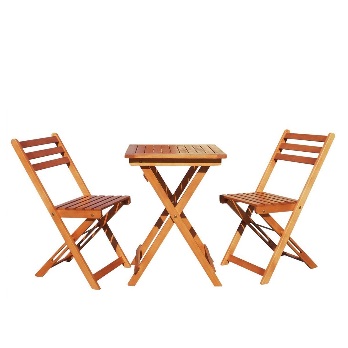 Piece Wooden Bistro Table Chairs Outdoor Set Patio Balcony Garden 