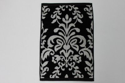 Wellesley Manor Floral Bath Towel Set Black Cream 6pc