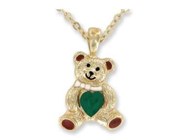 New Kids Girl Birthstone Birthday Necklace Bear Set Gift Easter Teddy 