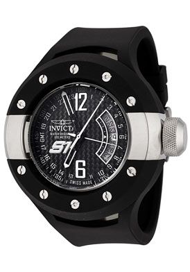 Invicta Mens 6842 S1 Black Dial Black Rubber Strap Swiss Made Watch 