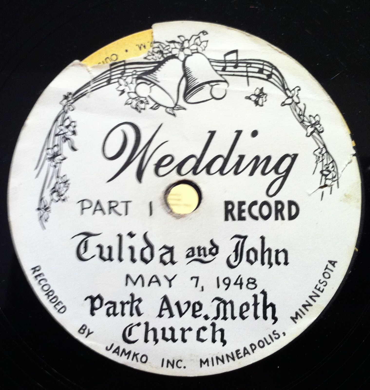 John Tulida Blackford Wedding Acetate 78 RPM 1948 PT1