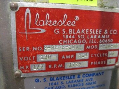 Blakeslee B 20 DT Commercial Mixer 1 2 HP 60 Cycles FS13925