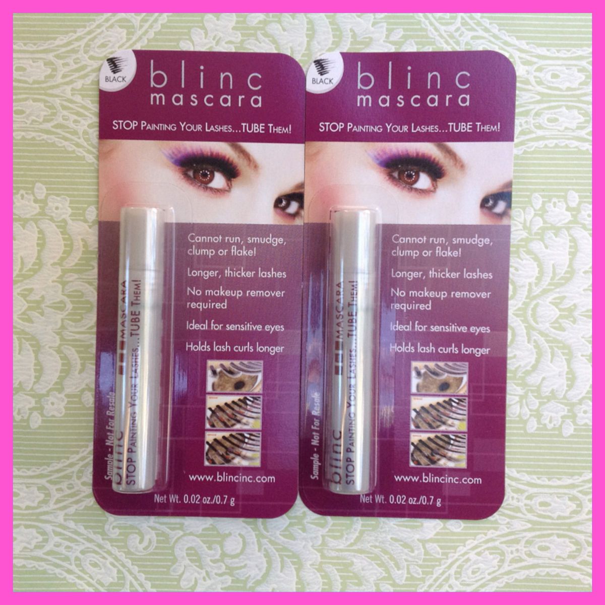 Blinc Lot of 2 Sample Travel Mini Size Mascara Black Color New SEALED 