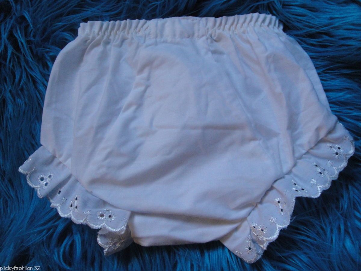 Baby Toddler White Eyelet Bloomers Diaper Cover