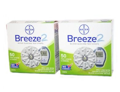 100 Bayer Breeze 2 Diabetic Test Strips Blood Glucose 9 2013