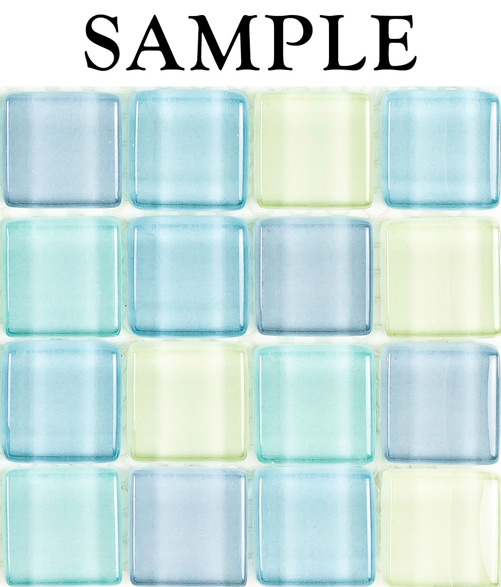 SAMPLE Kitchen & Bathroom Blue River Green Blue Polished Glass Mosaic 