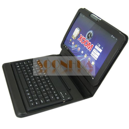 Bluetooth Keyboard Leather Case Motorola Xoom Tablet