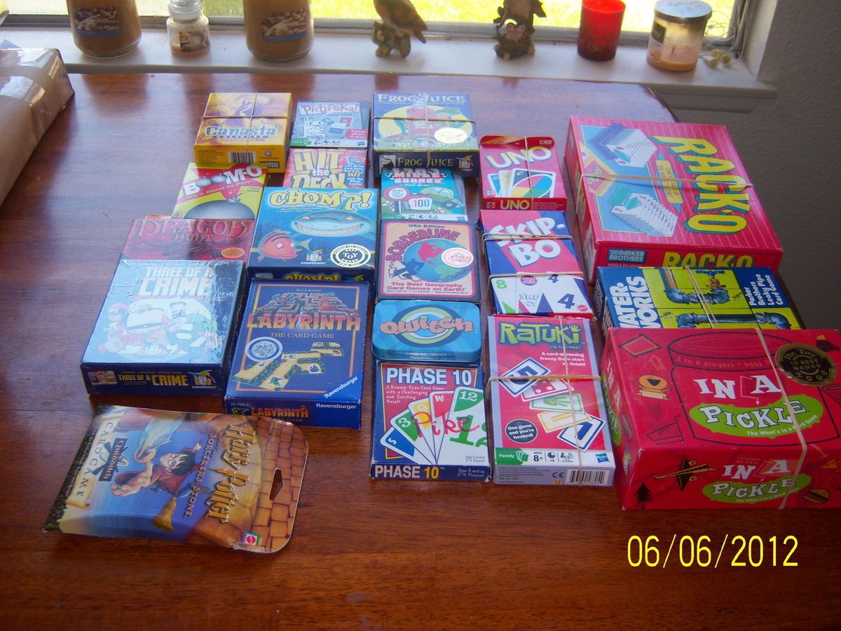 20 Card Games Uno Skip Bo Mille Bornes Canasta Caliente Waterworks Etc 