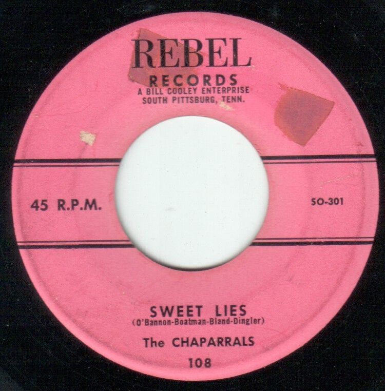 rockabilly 45 CHAPARRALS POOR GAL REBEL 108 tooter boatman