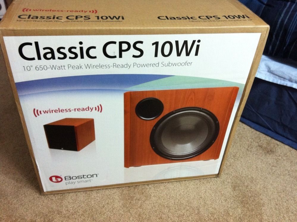 Boston Acoustics CPS 10Wi 650 Watt Powered Cherry Subwoofer NEW