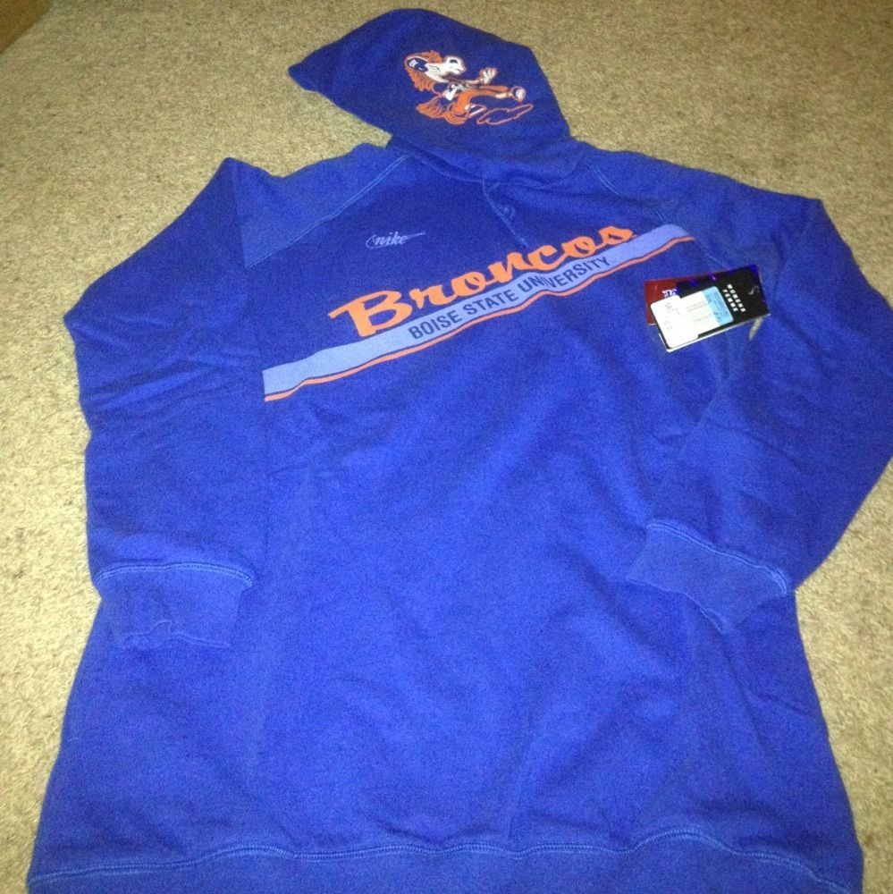 Boise State Broncos Sweatshirt Hoodie Womens Medium Blue Nike NCAA 