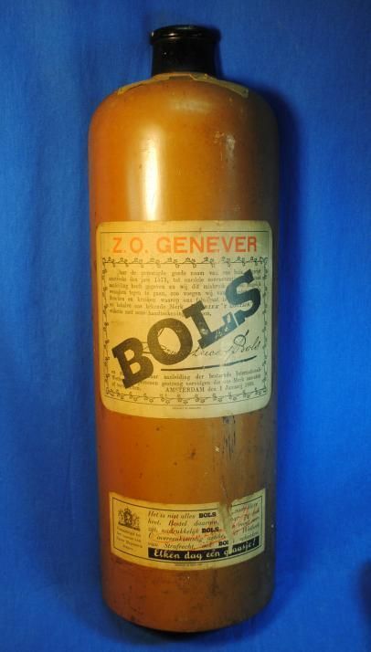 Large Old Wall Wooden Bottle Sign Bols Gin 1940s 30S